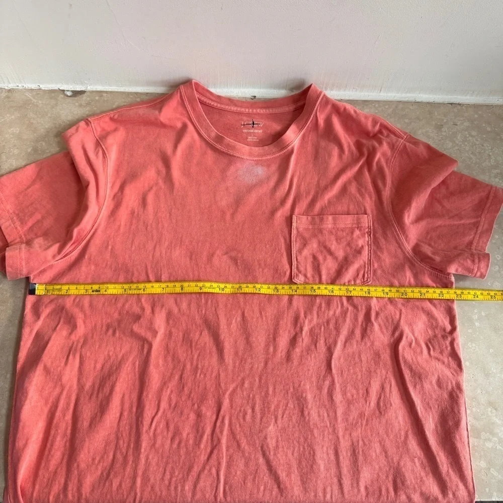 J Crew Orange Vintage Short Sleeve Crew Neck Mens Size L  Cotton T Shirt
